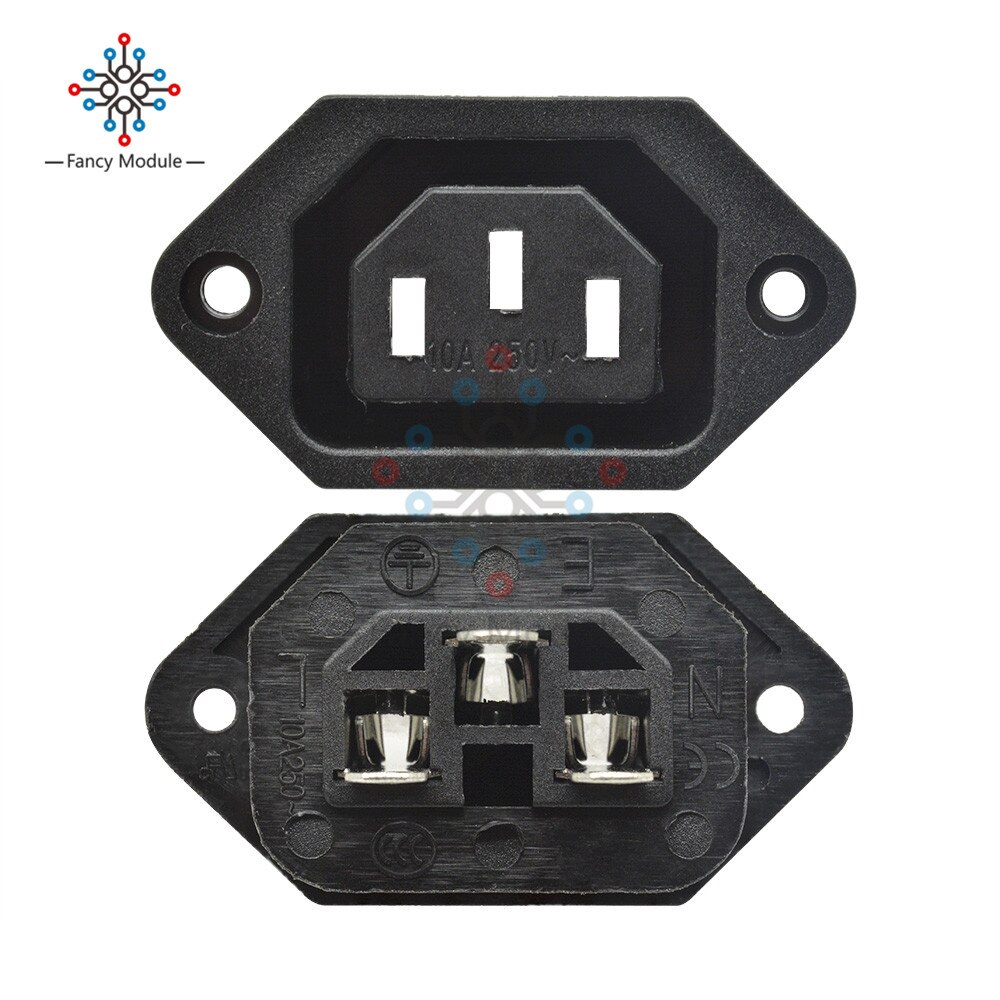 1 Piece AC 250V 10A Female Connector Power Cord Socket Adapter IEC 320 C13