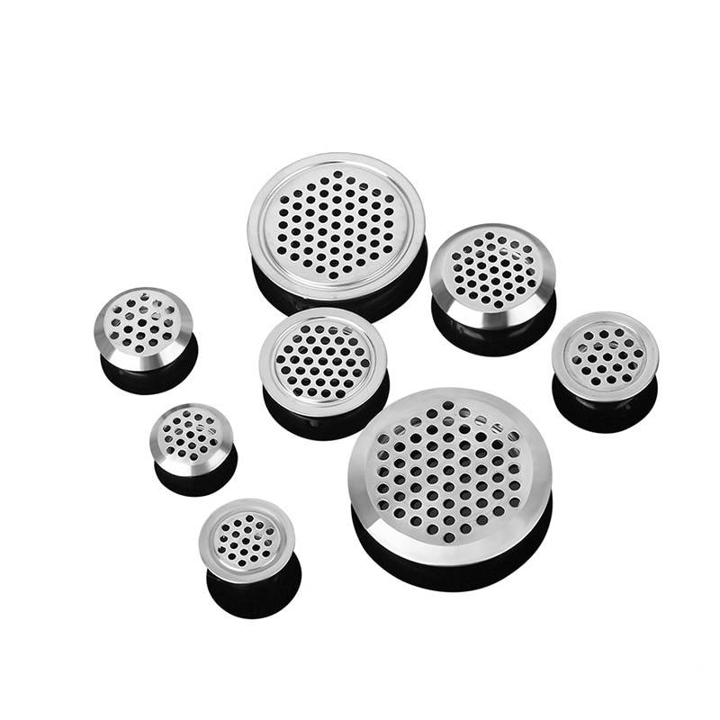 10pcs Round cabinet Air duct Vent Dia.19mm-53mm Steel Louver Mesh Hole plug decoration cover Wardrobe grille ventilation systems