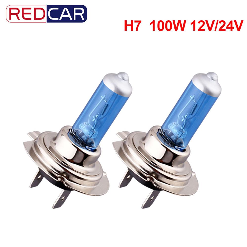 2pcs H7 100W Super Bright White 12V 24V Fog Lights Halogen Bulb Car Light Source parking High Power Car Headlights Auto Lamp