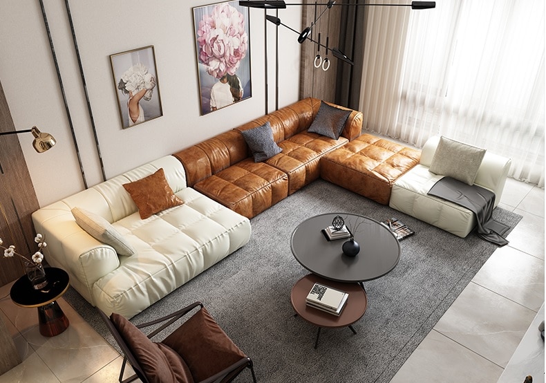 Modern Design Sectional Sofa with Chaise Lounge