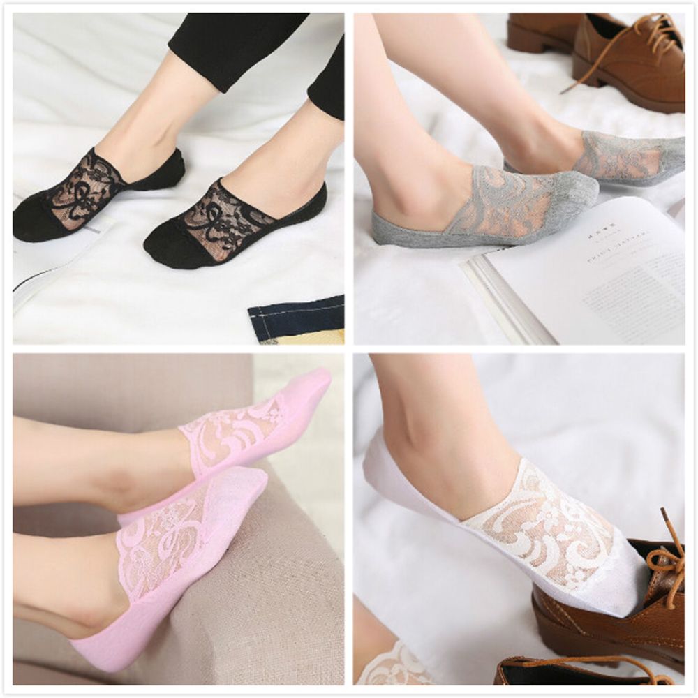 New Arrive Women's Cotton Socks Short Lace Sock Hollow Out Boat Socks Slippers Soft Invisible Socks Hot Sale