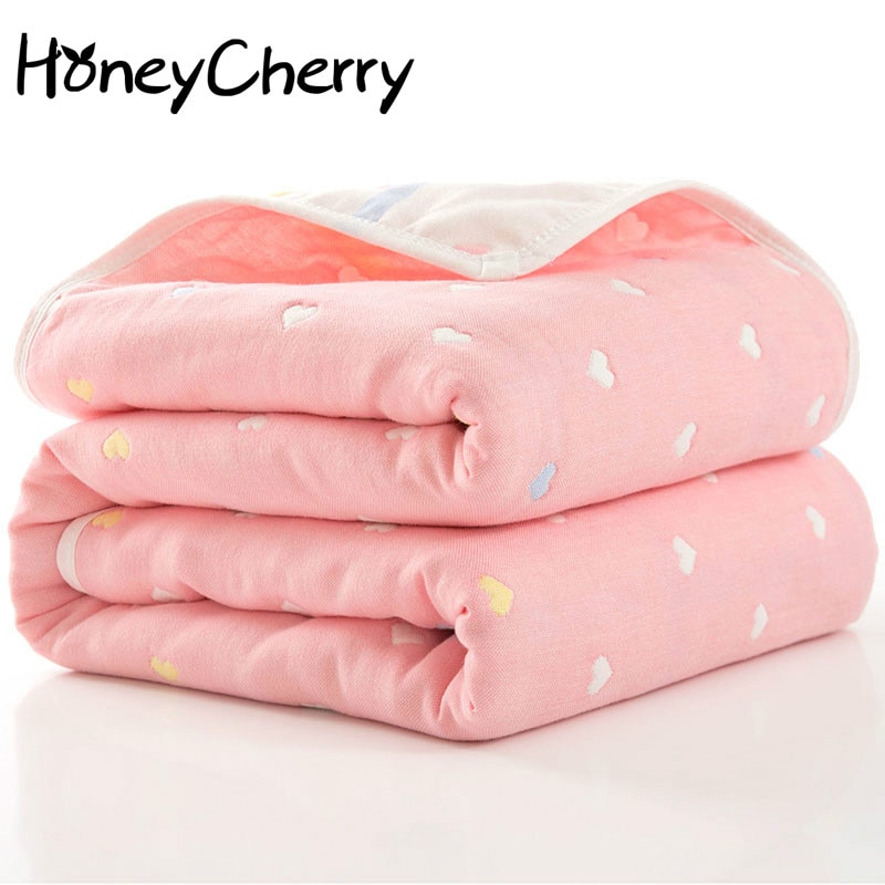 Summer Baby thin Quilt Newborn Comforter Baby Six-layer Gauze Bath Towel For Children Baby Blankets(size 80*80)