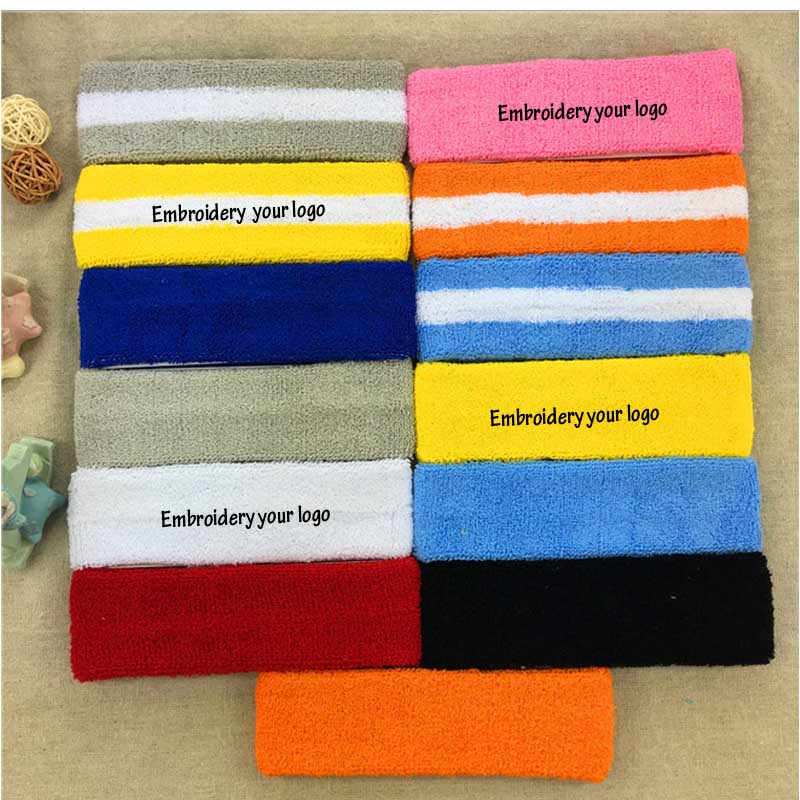 Kids/Adult Towel Headbands Stitch Your Brand logo Sports Head wears Custom Embrodiery LOGO Sweatband Headscarf