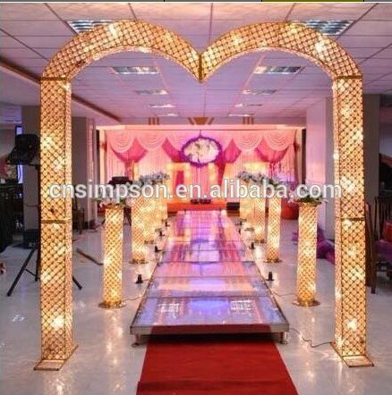 2pcs Romantic Wedding Gold or White Metal Iron Flower Arch Stand Support for Wedding Decoration Floral stand main door design