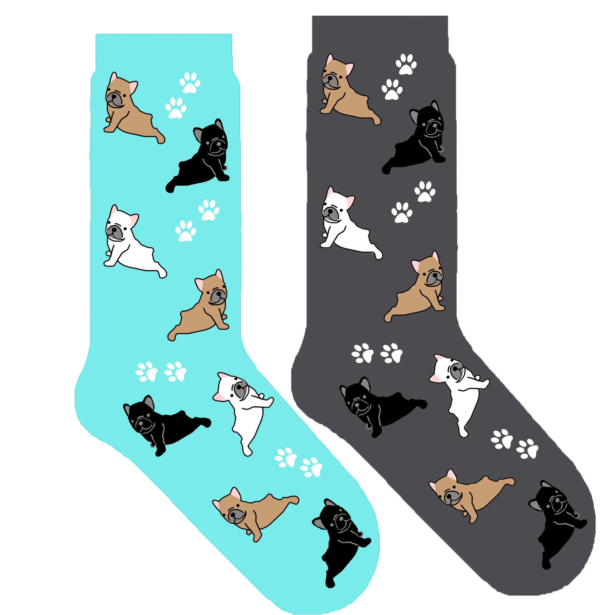 French Bulldog puppy dog socks for women unisex Frenchie Dog Breed Novelty Sock with pup paw cute lady sock 50 pair/lot ORIGINAL