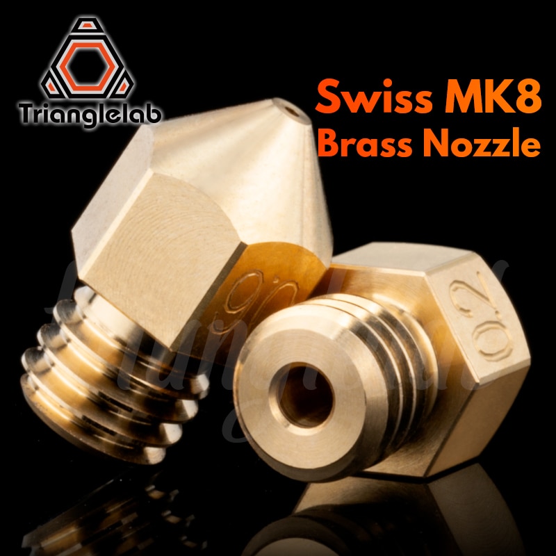 trianglelab Swiss MK8 Brass Nozzle m6 Thread 1.75MM Filament for 3D printers hotend J-head cr10 heat block ender3 hotend