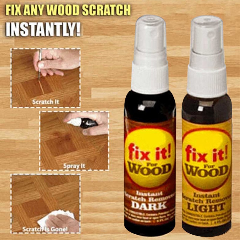 2 Pcs Instant Fix Wood Scratch Remover Repair Paint for Wooden Table Bed Floor Spray Type Furniture Repair Spray Paint Coating