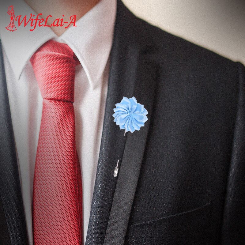 WifeLai-A New Wedding Groom Groomsman Brooch Buttonholes Man Suit Lapel Pin Wedding Flowers Accessories Prom Boutonniere XH889-J