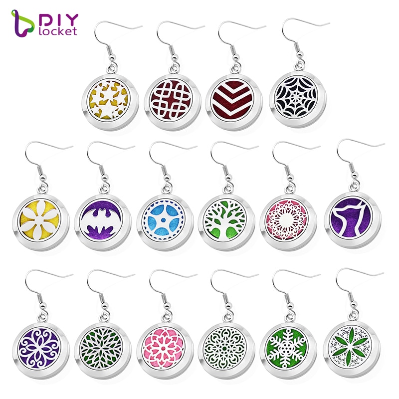 1 Pair 20mm Alloy Plain Essential Oil Diffuser Jewelry Wholesale Earring With Free Pads CC219-239-E01