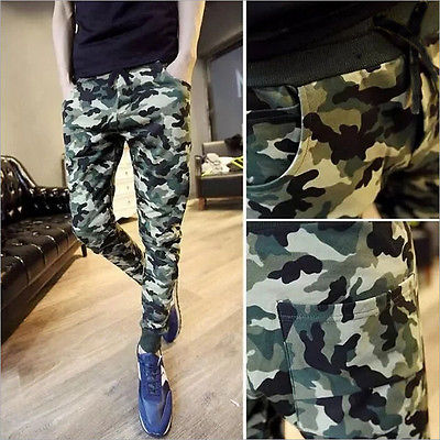 Hot Sale Fashion Cool Mens Camouflage Joggers Slim Harem Slack Trousers Men Pants Military Men's Pants Casual Plus Size