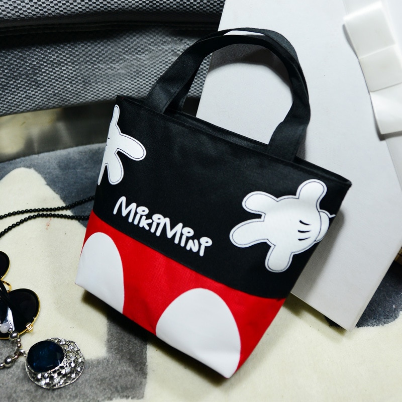 new Disney ladies handbags casual small bag mickey mouse portable canvas bag handcuffs bag lunch box bag cute