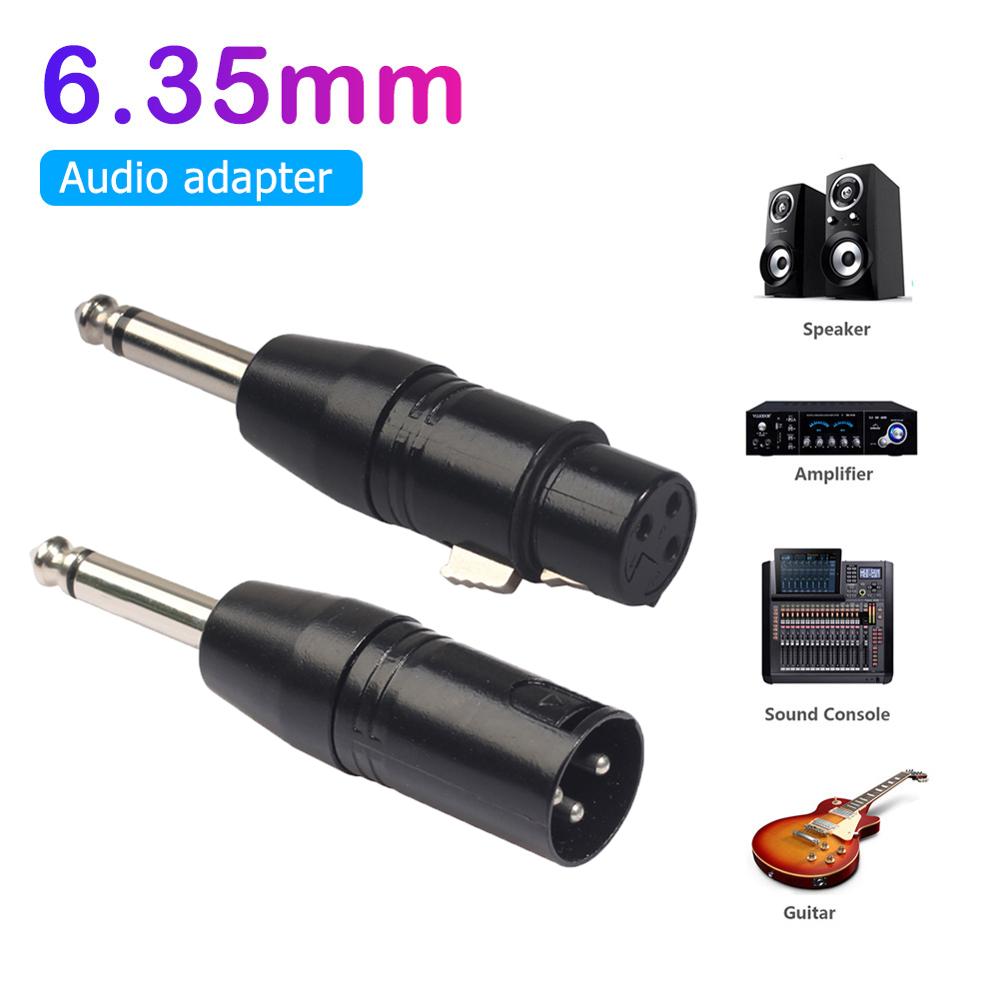 6.35mm Mono Male to XLR 3 Pin Female/Male Audio Plug Converter Adapter Connector for Headphone Microphone Power Amplifier Guitar