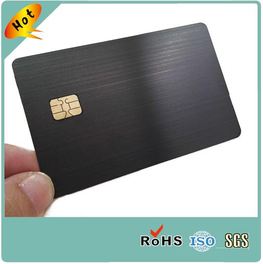 CR80 Custom Black Blank Stainless Steel Brushed Metal Card With Chip 4428 Or Chip 4442