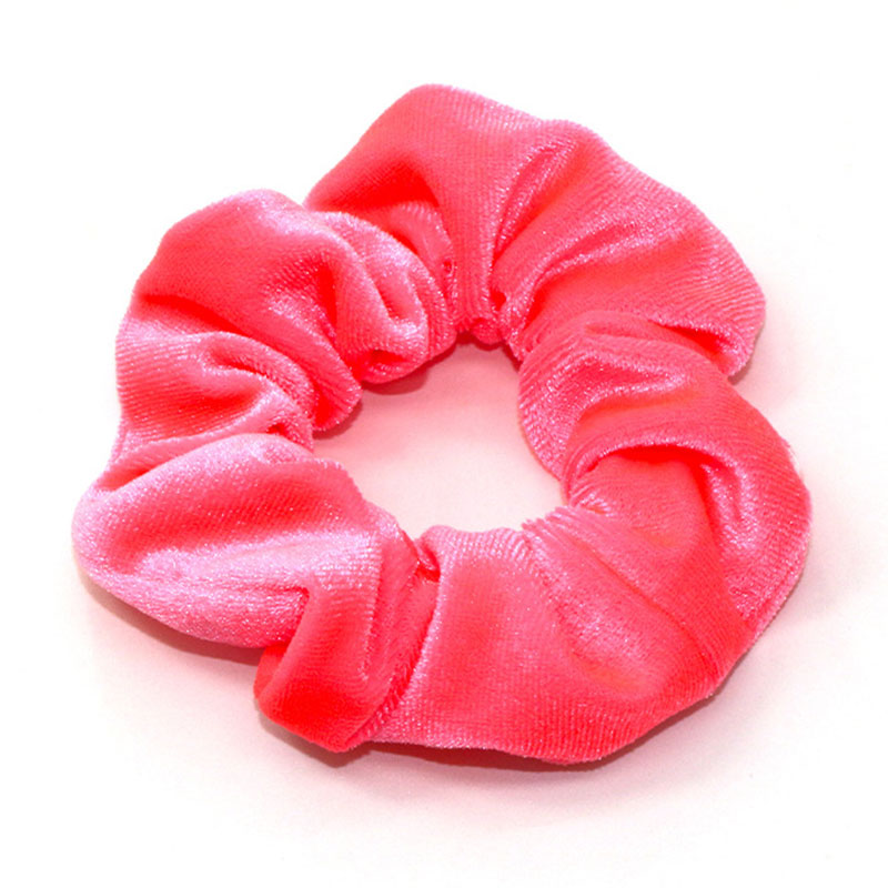 2019 New Fluorescent Color Velvet Scrunchies Hair Ring Elastic Hair Bands Rubber Ponytail Holder Women Girls Hair Accessories