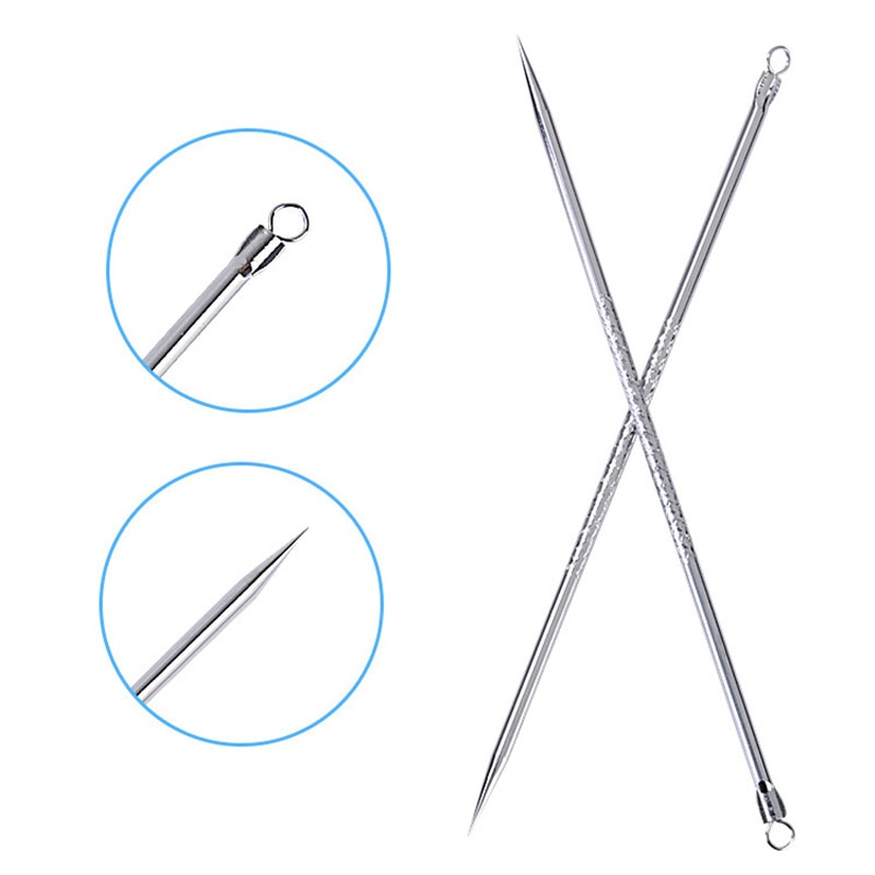 2pcs 8cm New Arrival Stainless steel acne needle Face Care blackhead comedone acne removable blemish pimple extractor Remover