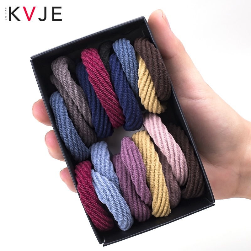 KVJE Elastic Hair Bands Package 20 Pcs Cotton Seamless Connection Haar Accessoires Factory Promote Sales Srunchie