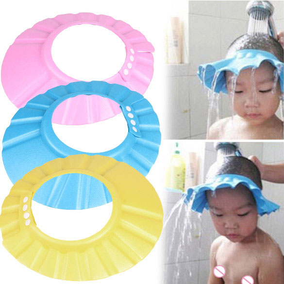 Adjustable Kids Shower Cap Baby EVA Soft Kids Shampoo Bath Shower Cap Hat Baby Care Bath Protection for Kid Shower Accessory