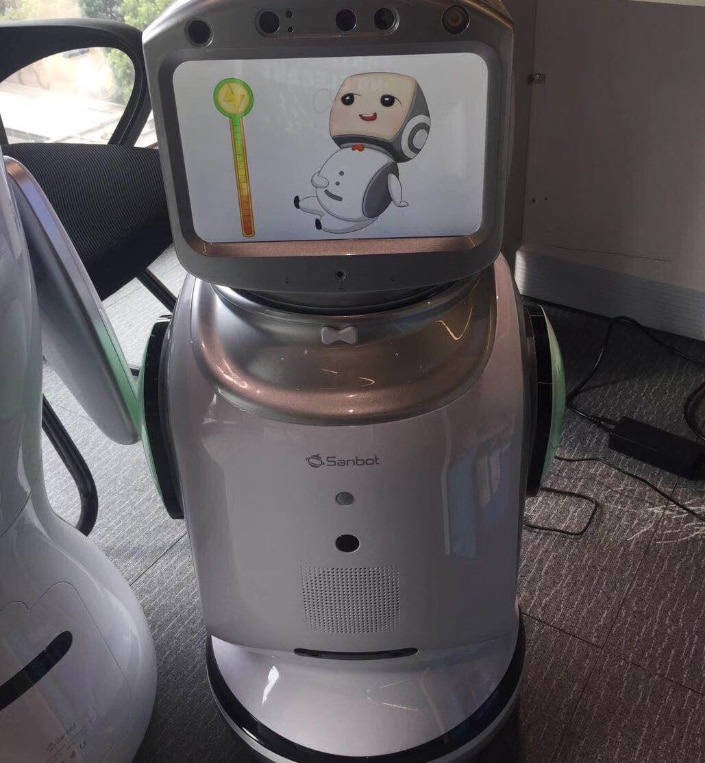 Smart commercial or house security robot can program dialogue voice video chat monitoring accompanying robot