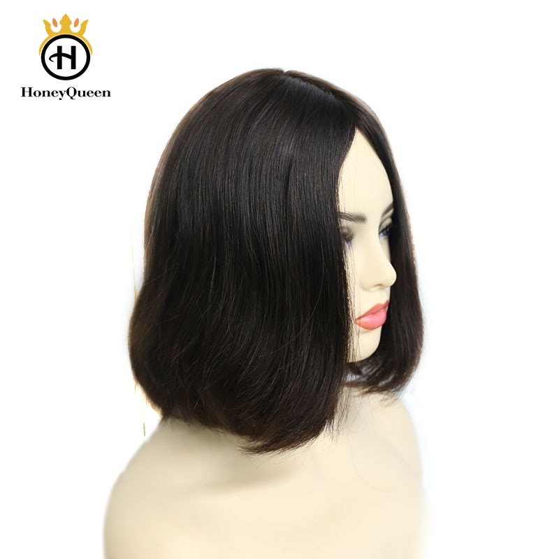 Kosher Jewish Wigs European Remy Hair With Baby Hair Straight Human Hair Wigs Silk Top 4# Color Kosher Wig Pre Colored