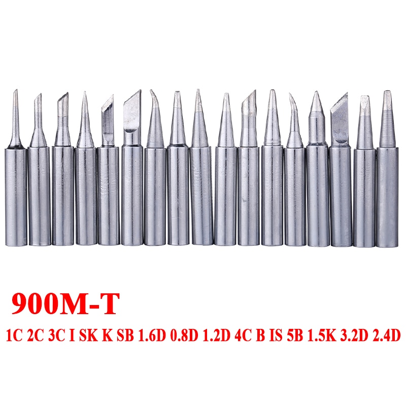 17pcs/lot Lead-Free Soldering Iron Tip 900M 900M-T-K Welding Sting Solder Tips for Hakko 936 Soldering Station