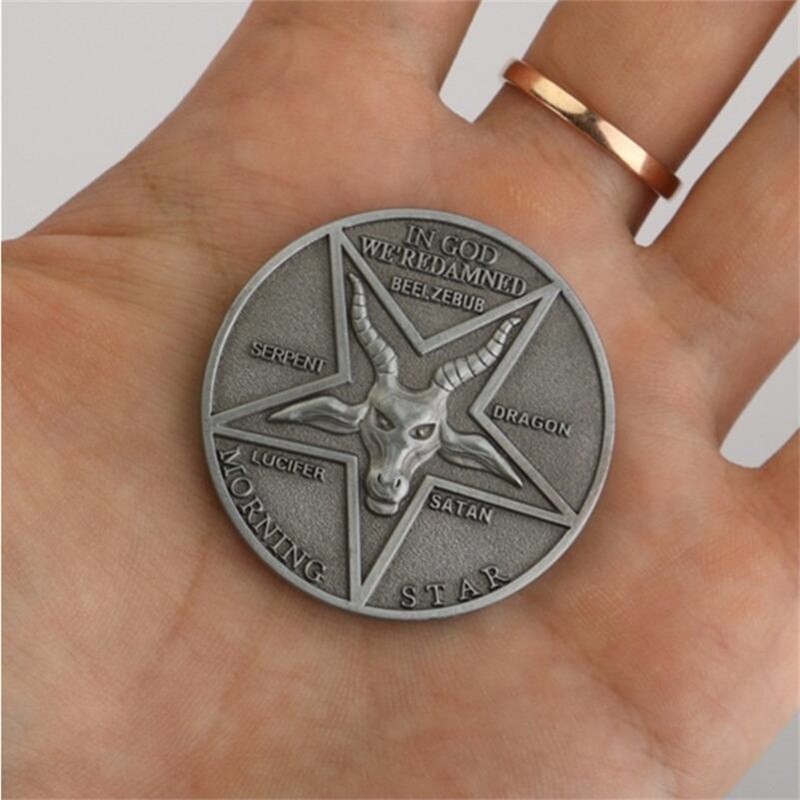 Anime Cosplay Lucifer Morning Star Satanic Pentecostal Badge Coin Specie Cosplay Mask Accessories Prop Cosplay Coin Accessories