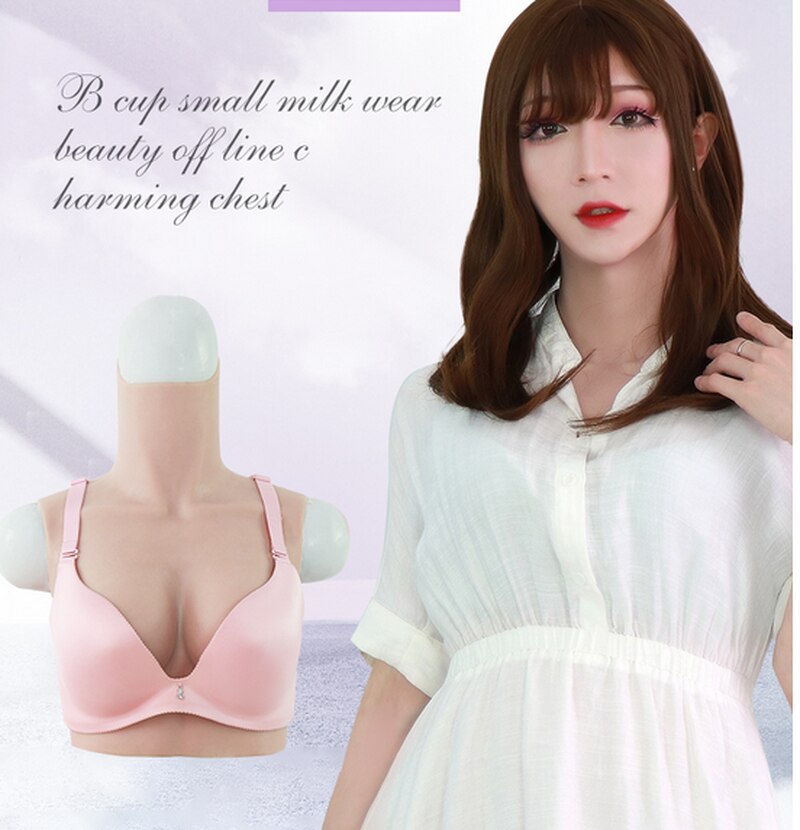 Transgender Crossdresser Artificial Silicone Fake Breast Forms B Cup Realistic Crossdressing