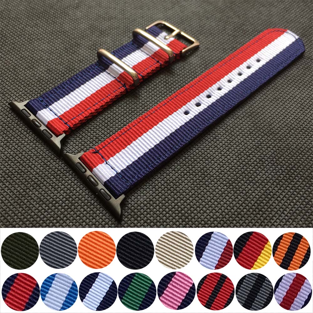 Nylon Watchband for Apple Watch Band Series 6 se/5/4/3/2/1 Sport Belt Watch Bracelet 40/38 mm 42mm/44mm Strap for iwatch Band