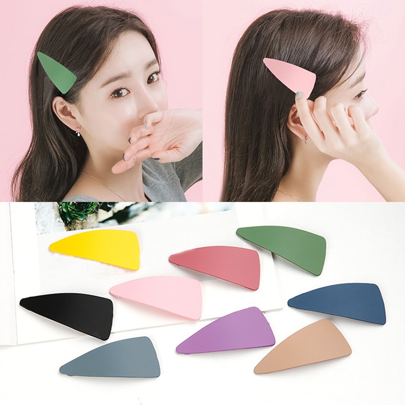 1PC Fashion Geometric Candy Color Matte Hairpins BB Clip Women Hair Clips Bangs Hair Accessories Girls Sweet Barrettes Headwear