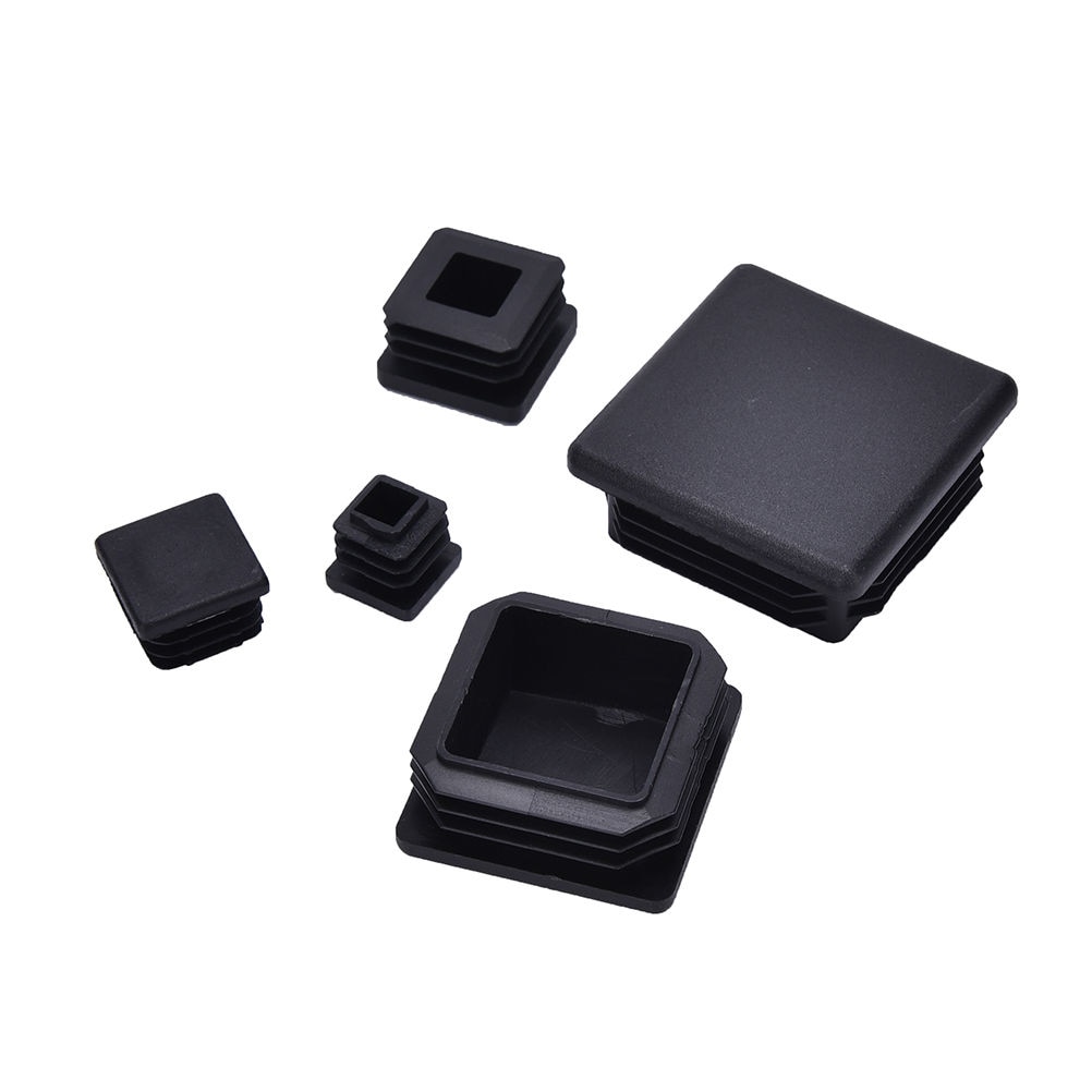 10Pcs Black Plastic Blanking End Caps Square Inserts For Tube Pipe Box Section Furniture Accessories Wholesales hot sale