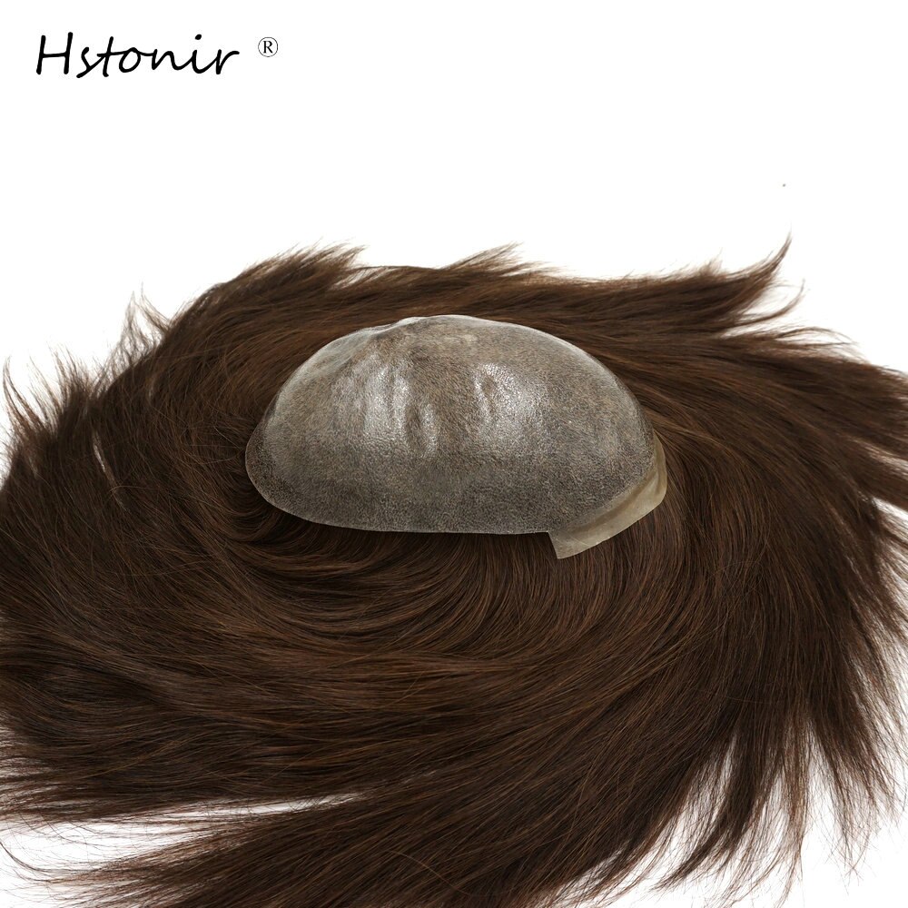 Hstonir European Remy Hair Silky Soft Strong Toupee Hair For Women Cuticle Keep All Poly Skin Topper Blond Brown TP16