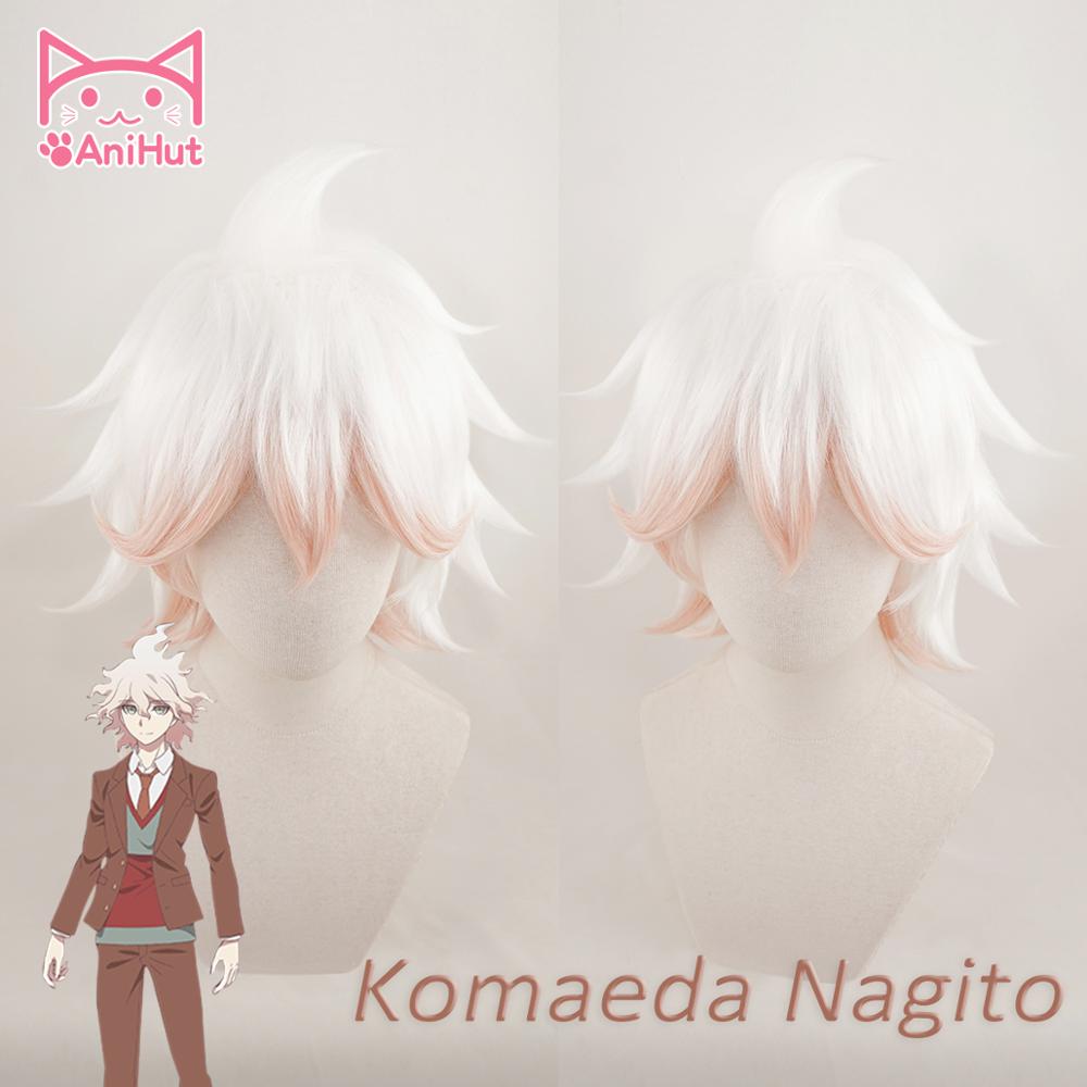 【AniHut】Komaeda Nagito Wig Danganronpa Cosplay Wig Anime Cosplay Hair Synthetic Heat Resistant Hair Komaeda Nagito Cosplay