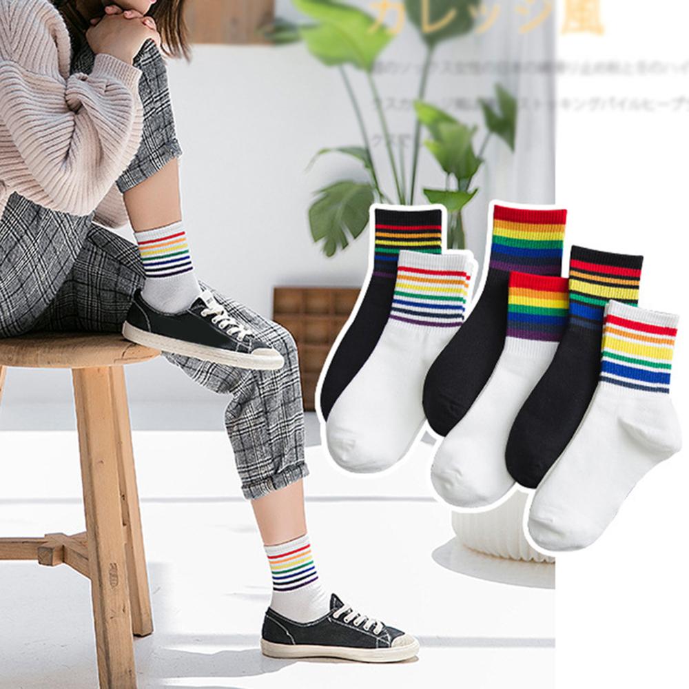 Funny Letter Korea Halajuku Hip-hop Street Skate Socks Hosiery Women High Quality Black white casual Cotton Short Socks Winter