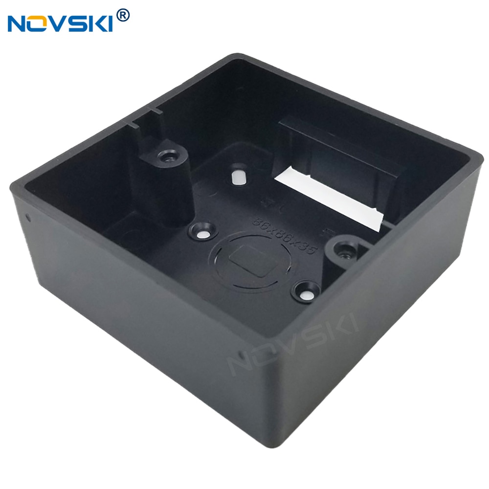 Premium Black Baking Outfit Junction Box, External Surface Mounting Box, Outlet Box Flame Retardant Raw PVC UL94 V-0, 86*86 mm