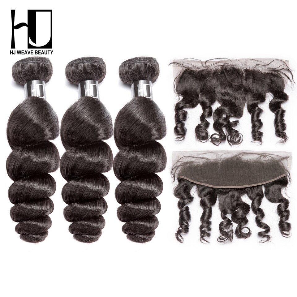 Queen Nala OneCut Hair Bundles With 13x4 Frontal P Brazilian Hair Weave Bundles Loose Wave Virgin Human Hair Extension