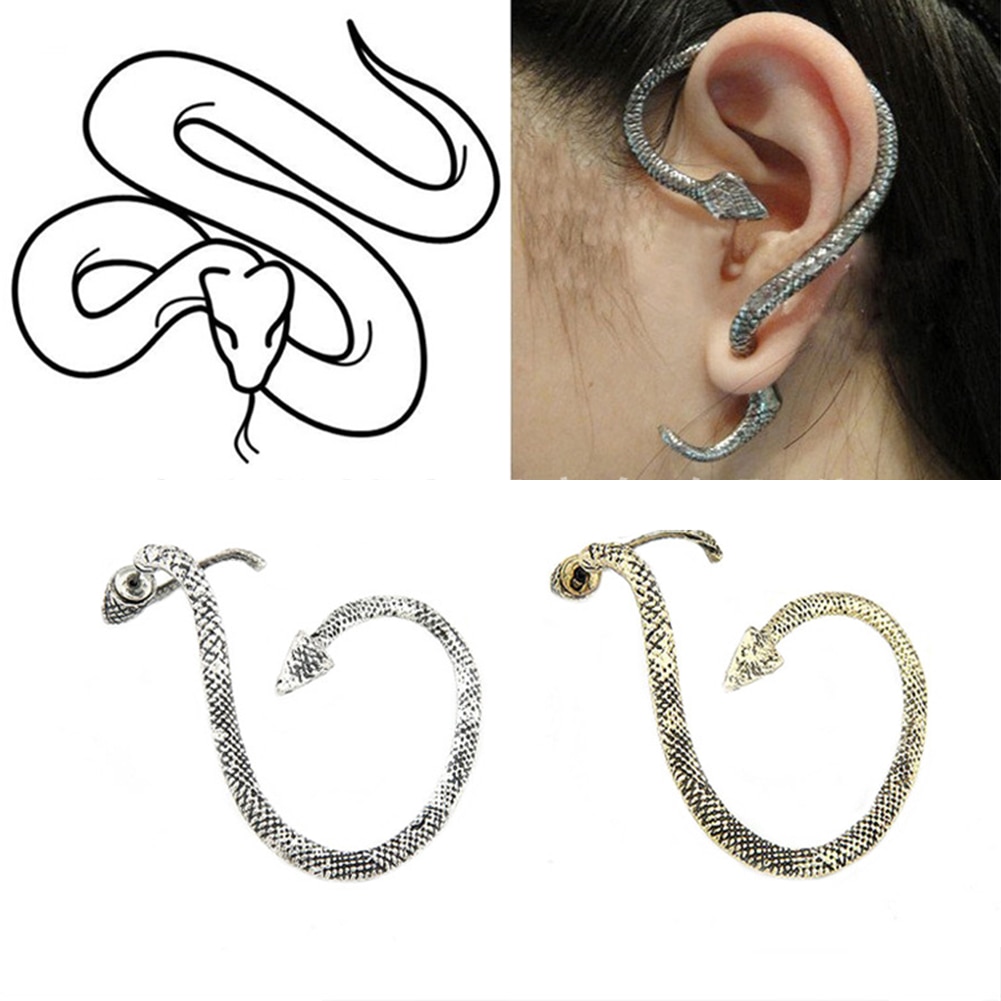 1PCS Fashion New Punk Style Twining Snake Shape Earrings Stud Cuff Earrings For Women Style Jewelry Hot Sale