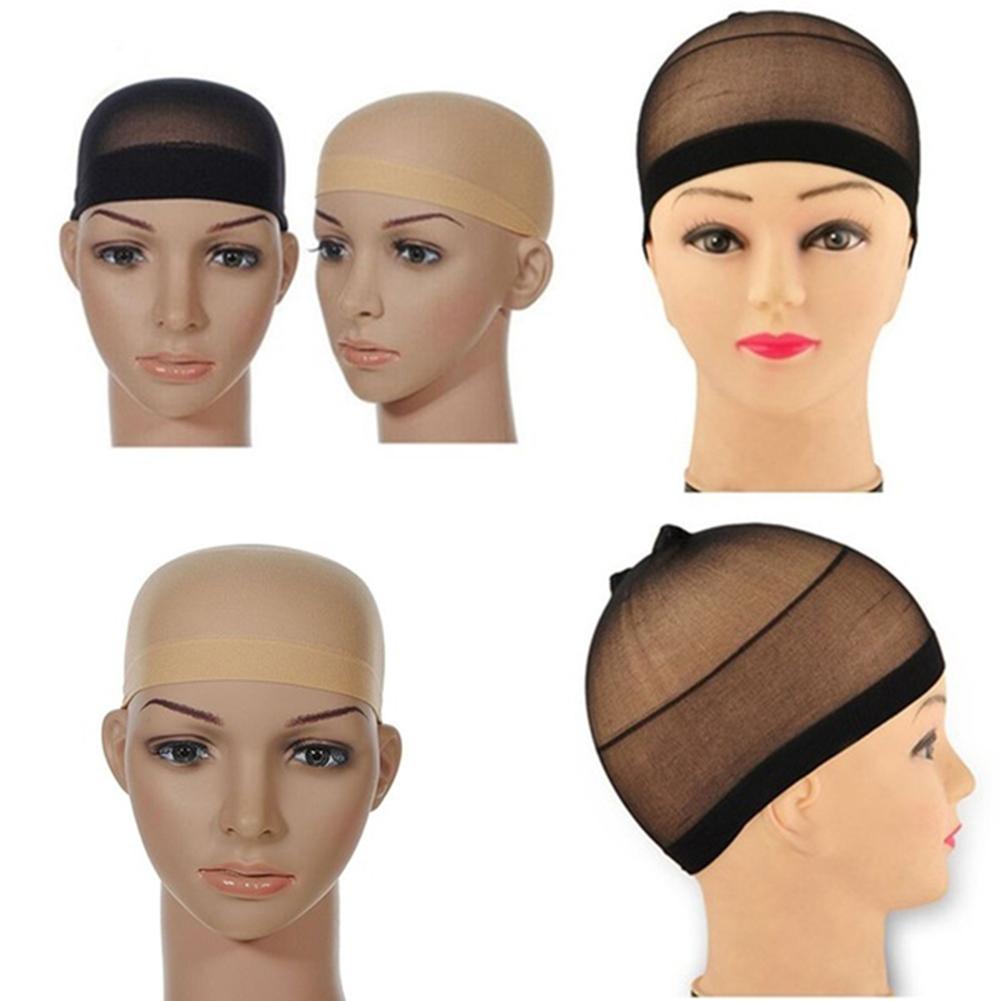 2Pcs Unisex Stretchable Wig Liner Cap Hair Net Elastic Mesh Hairpiece Accessory