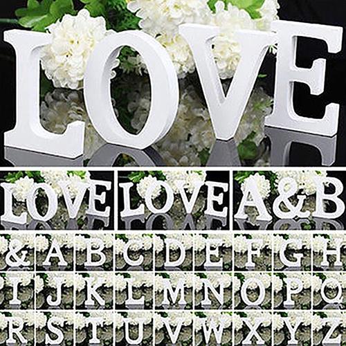 New 1pc 6cm romantic Large cute white Wooden DIY Letter Alphabet Wall Hanging Wedding baby nursery Home personalised Decoration