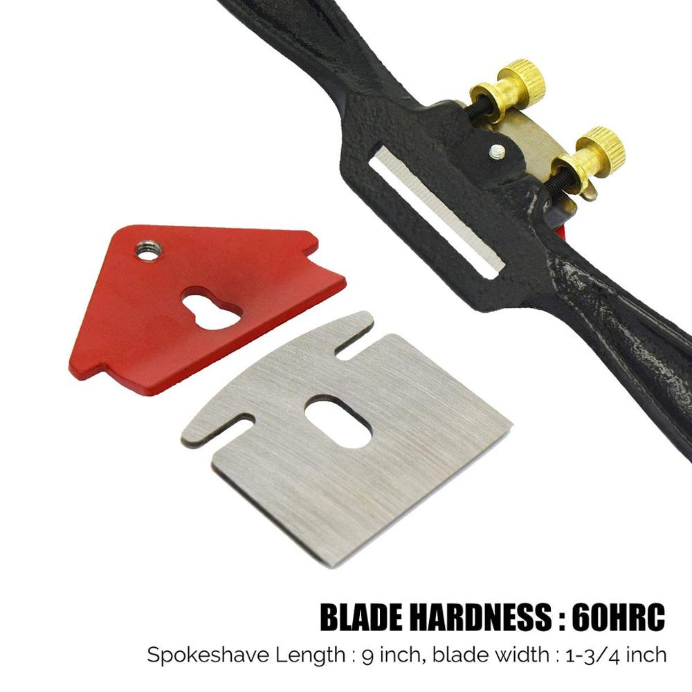 9" Adjustable Plane Spokeshave Woodworking Hand Planer Trimming Hand Tools Wood Hand Cutting Edge Chisel Tool with Screw/Blade