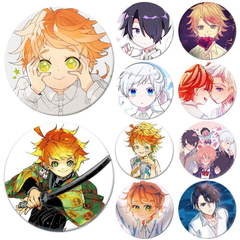 Anime The Promised Neverland Emma Cosplay Badges Norman Brooch Pins Icon Ray Collection Breastpin for Bag Clothes