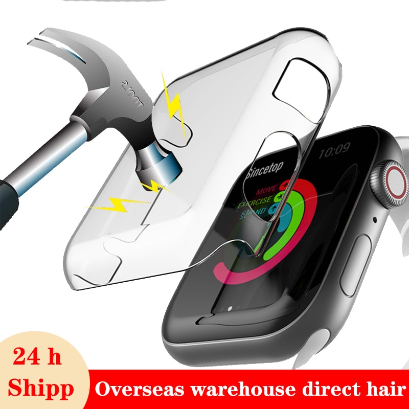 Screen protector case for Apple watch band 44mm 40mm correa band 42mm 38mm waterproof bumper cover for iwatch 6 SE 5 4 3