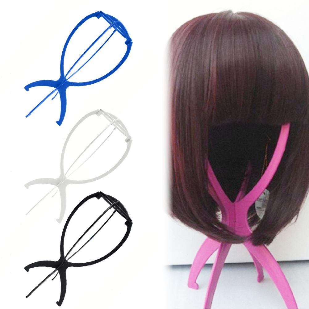 1PC Colorful Ajustable Wig Stands Plastic Hat Display Wig Head Holders 18x36Cm Mannequin Head/Stand Portable Folding Wig Stand