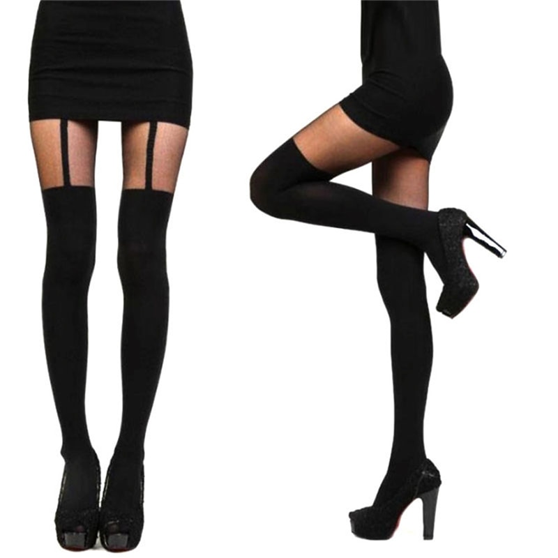 Fashion Women Girls Temptation Sheer Mock Suspender Tights Pantyhose Stockings Comfortable-pantyhose Beautiful-stockings