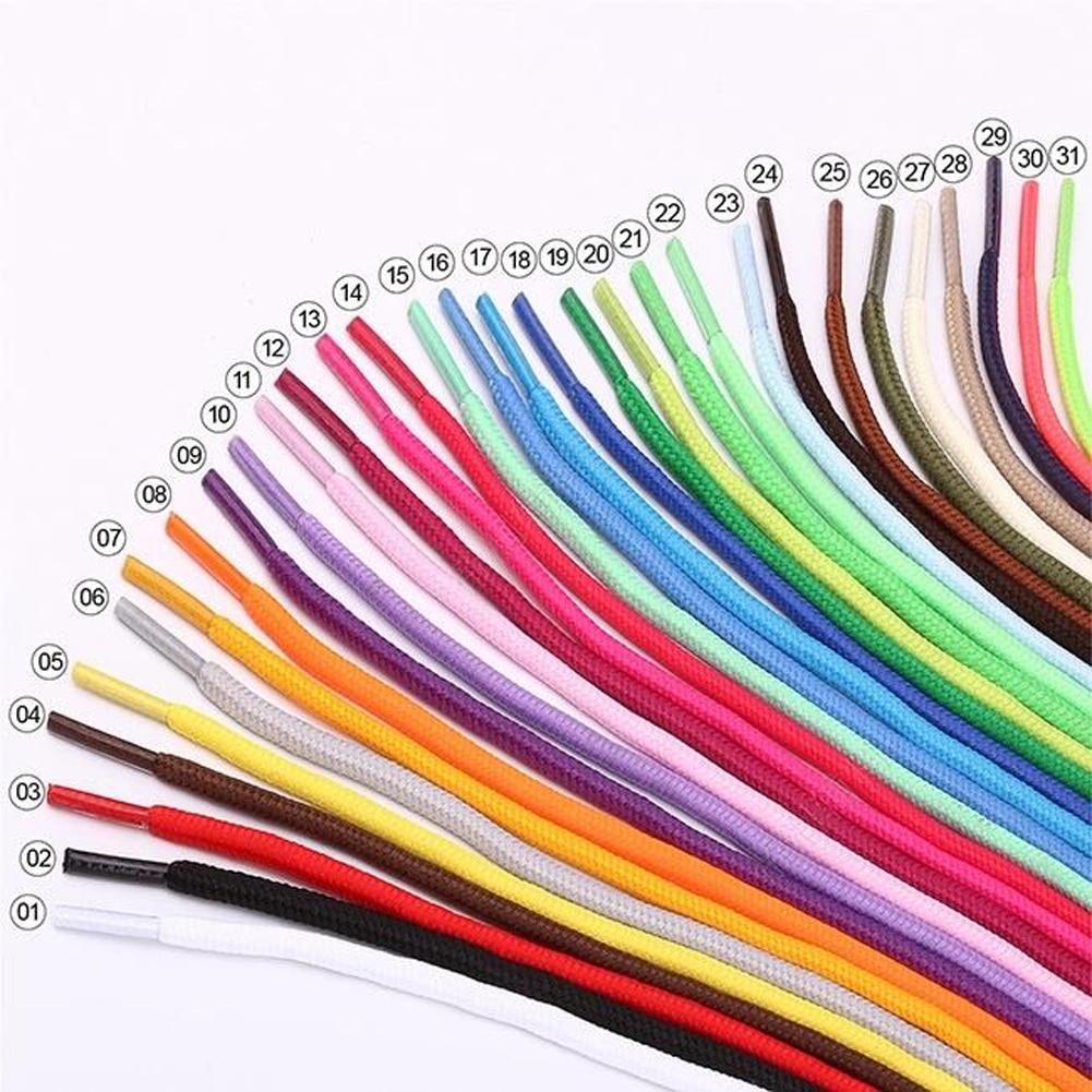 Unisex Fashion New Shoelaces Waxed Round Cord Dress Shoe Laces Diy Colourful Cute Pink Color Elastic Shoelaces High Quality
