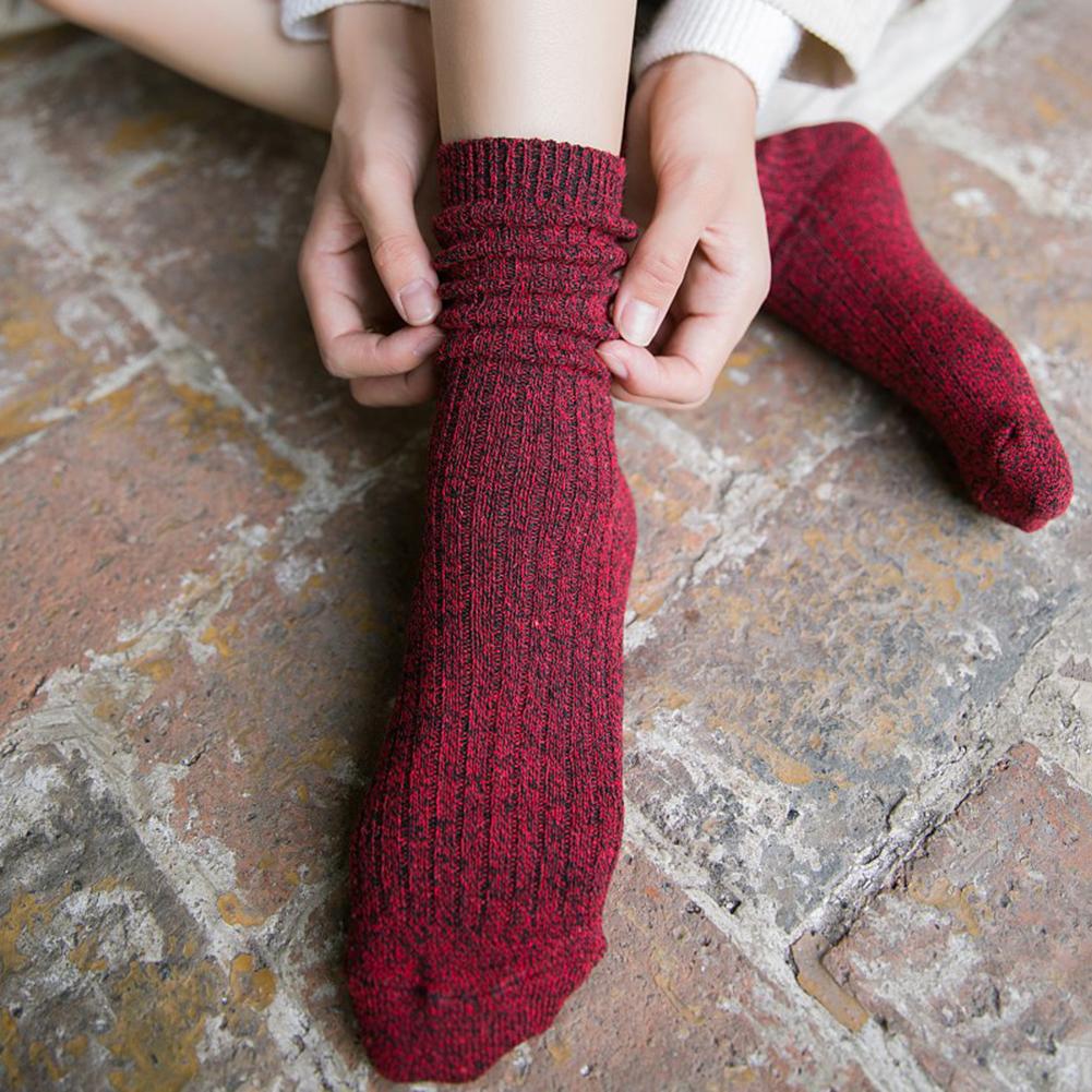 Harajuku Breathable Socks Autumn Winter Warm Unisex Solid Color Elastic Combed Middle Tube Winter Hosiery Crew Socks Sokken