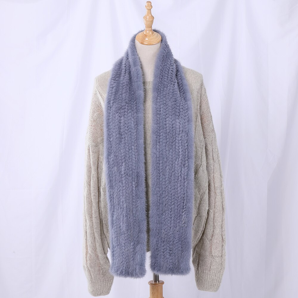 2020 New Arrival Women's Unisex Genuine Real Mink Fur Hand Knitted Winter Fashion Luxury Boa Fur Scarf Scarves Wraps Mufflers