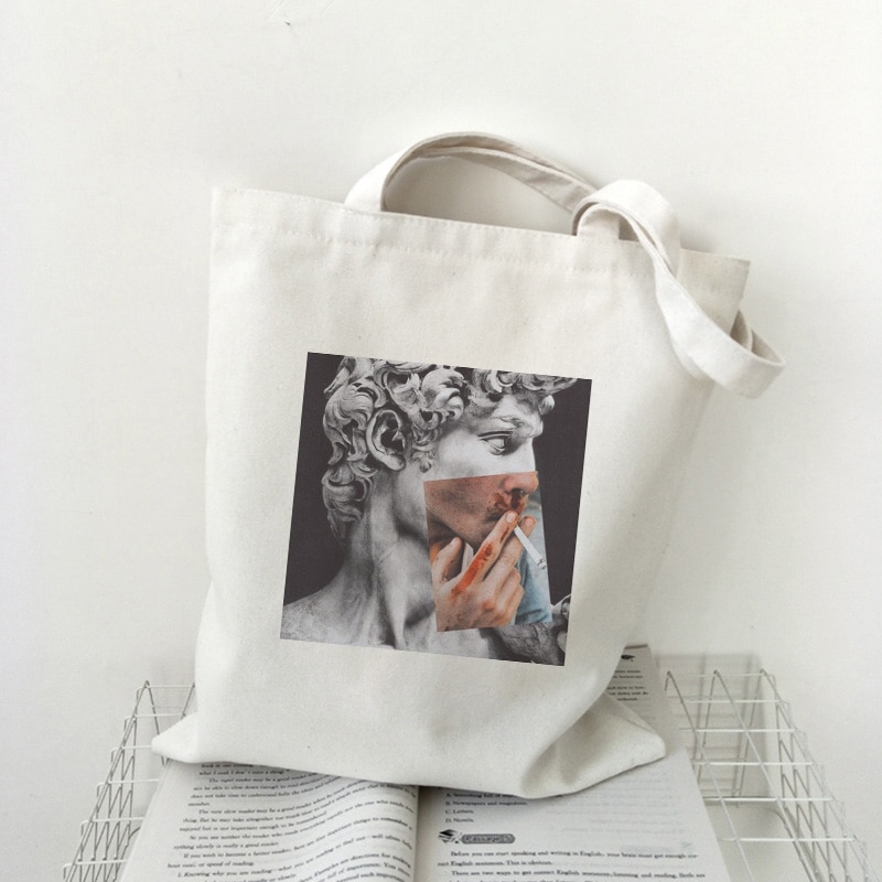 David Michelangelo Oil Painting Shoulder Bags Aesthetics Vogue Harajuku vintage Large shopping bag Fun Ulzzang Women Bag Wallet