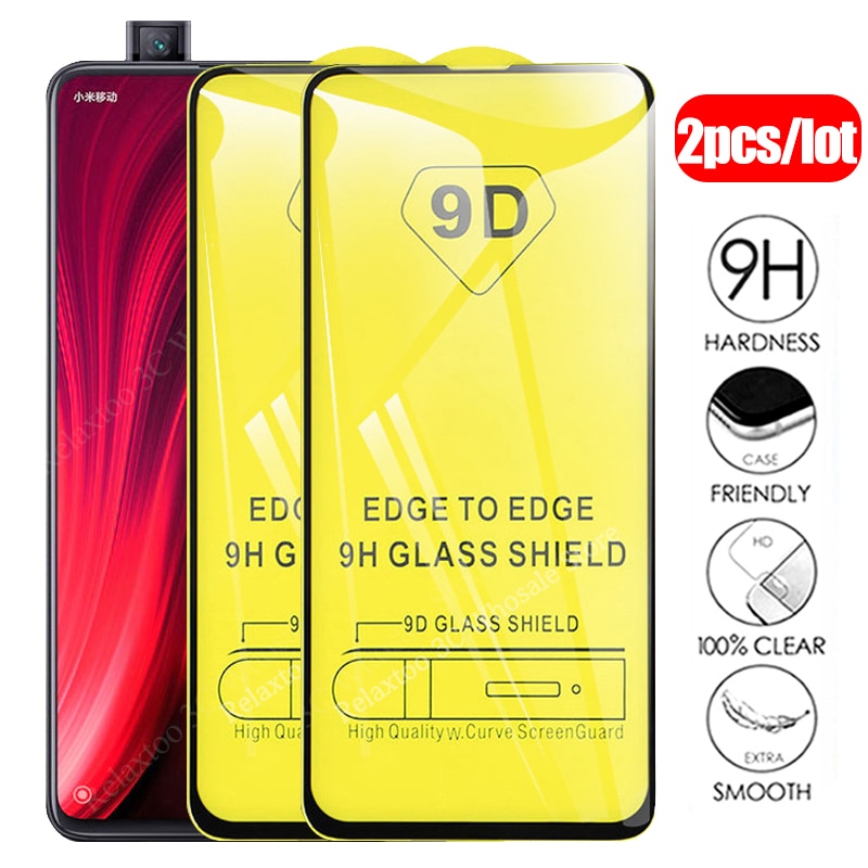 2pcs 9D mi9t protecive Glass For xiaomi mi 9t Full Glue screen protector on xiomi 10T 9 se 9se mi9 t t9 9tpro tempered Glas Film