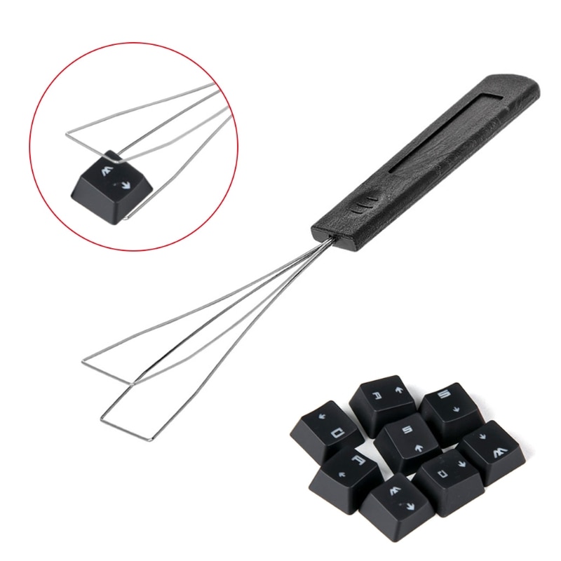 Steel Wire Keyboard Key Keycap Puller Plastic Handle Remover With Unloading Steel Cleaning Tool