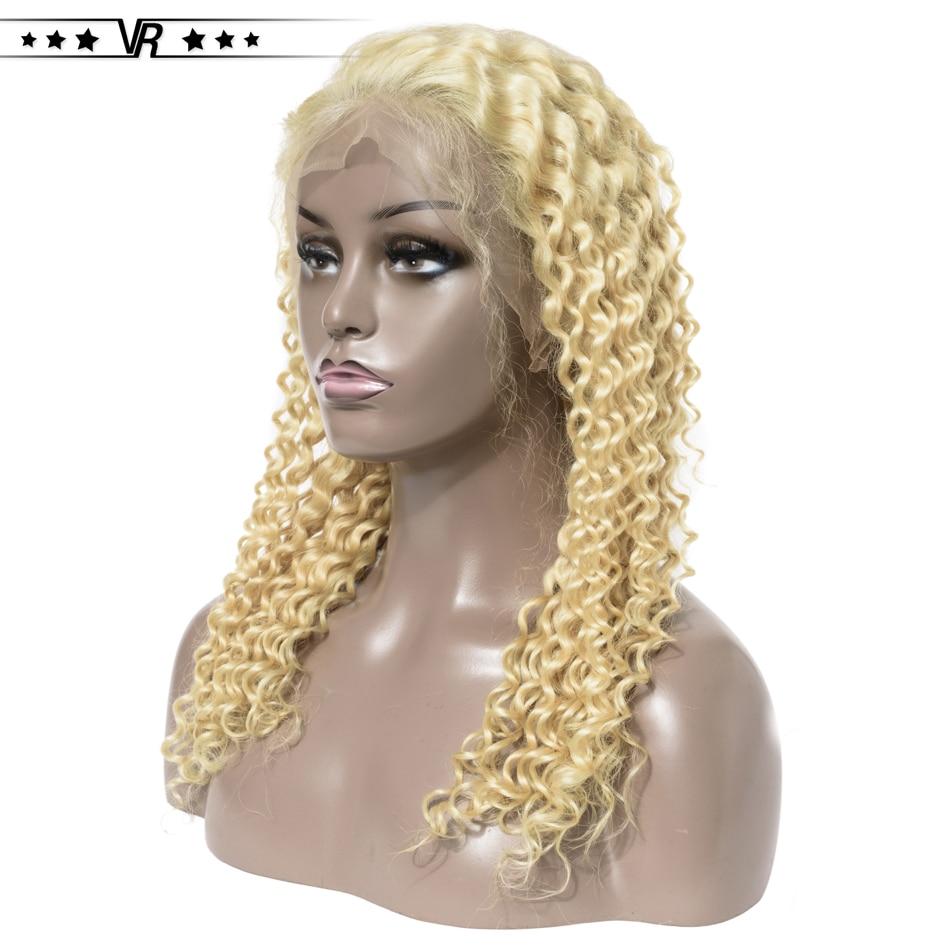 613 Lace Front Wig Deep Wave 130%-200% Density 13x4 Brazilian Blonde Human Hair Lace Front Wig