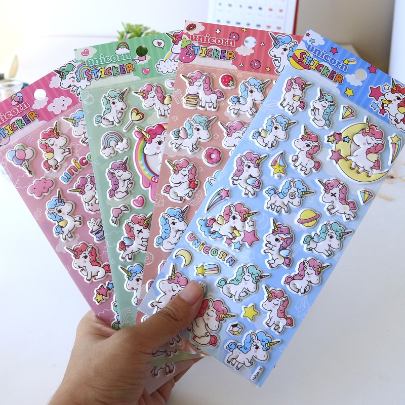 Unicorn Foam 3D Decorative Colorful Stickers Diary Sticker Scrapbook Decoration PVC Stationery Stickers